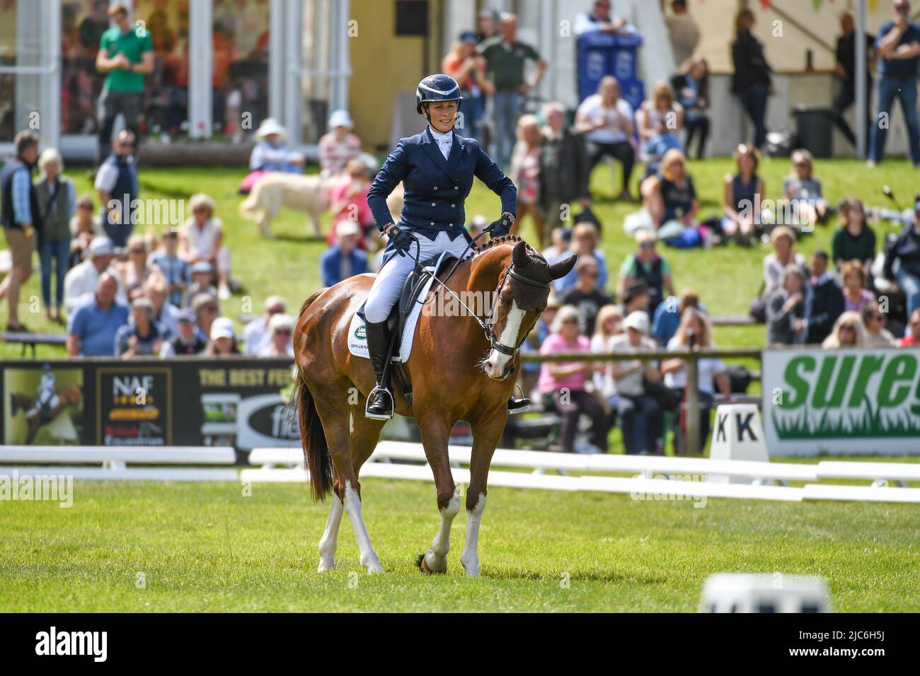 Bramham International Horse Trials, Bramham Park, cerca de Wetherby en West Yorkshire en el Reino Unido. 10th de junio de 2022. ZARA Tindall EN LA CLASE de equitación PARA GBR en la fase de doma de la CCI-L 4* en el Bramham International Horse Trials Crédito:Peter Putnam/Alamy Live News Foto de stock