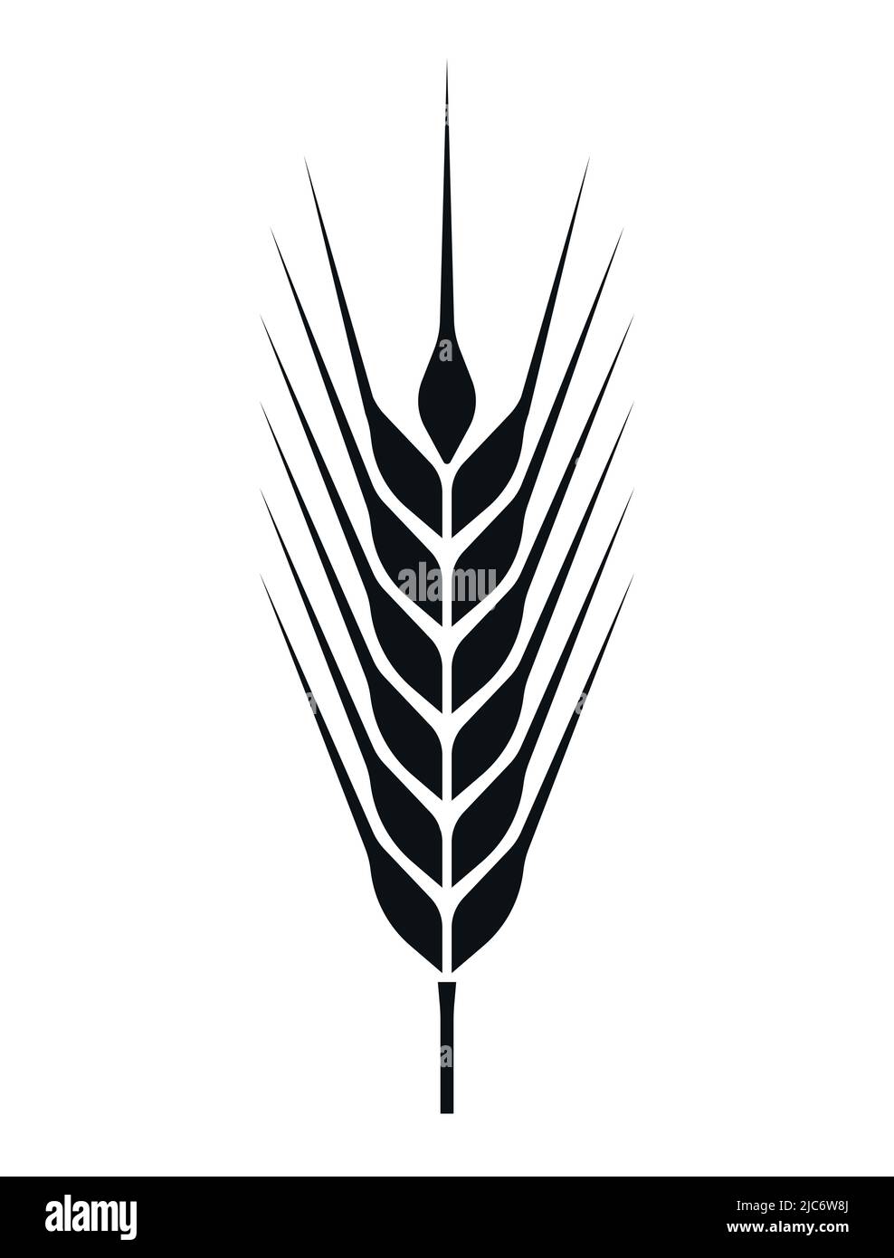 Icono de ilustración de vector agrícola de la oreja o grano de trigo maduro Ilustración del Vector