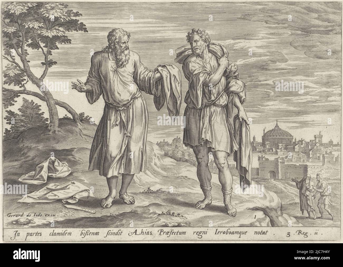 El profeta Achiah ha roto su manto en doce piezas y le ha dado diez