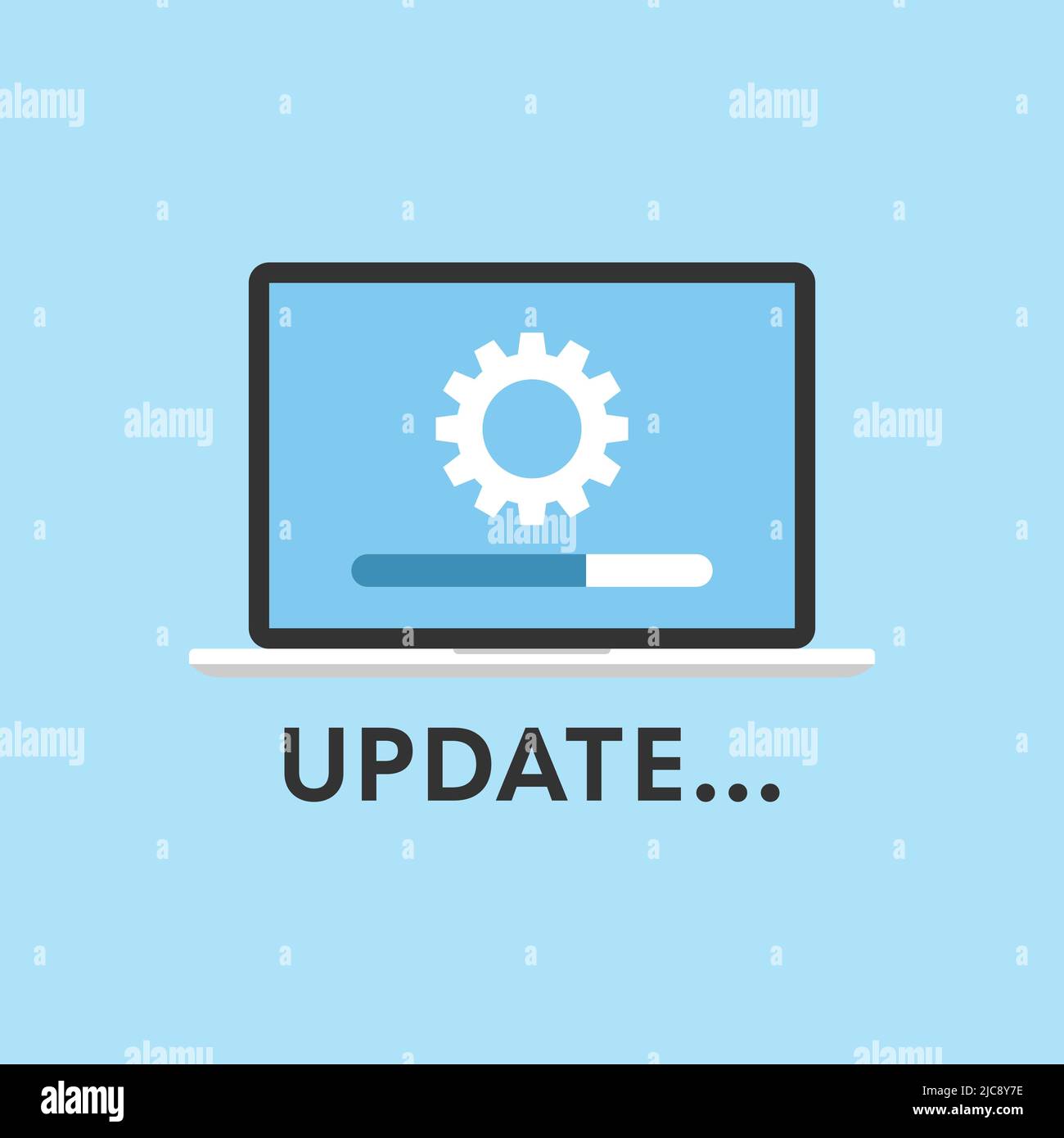 Icono de actualización del sistema en estilo plano. Ilustración