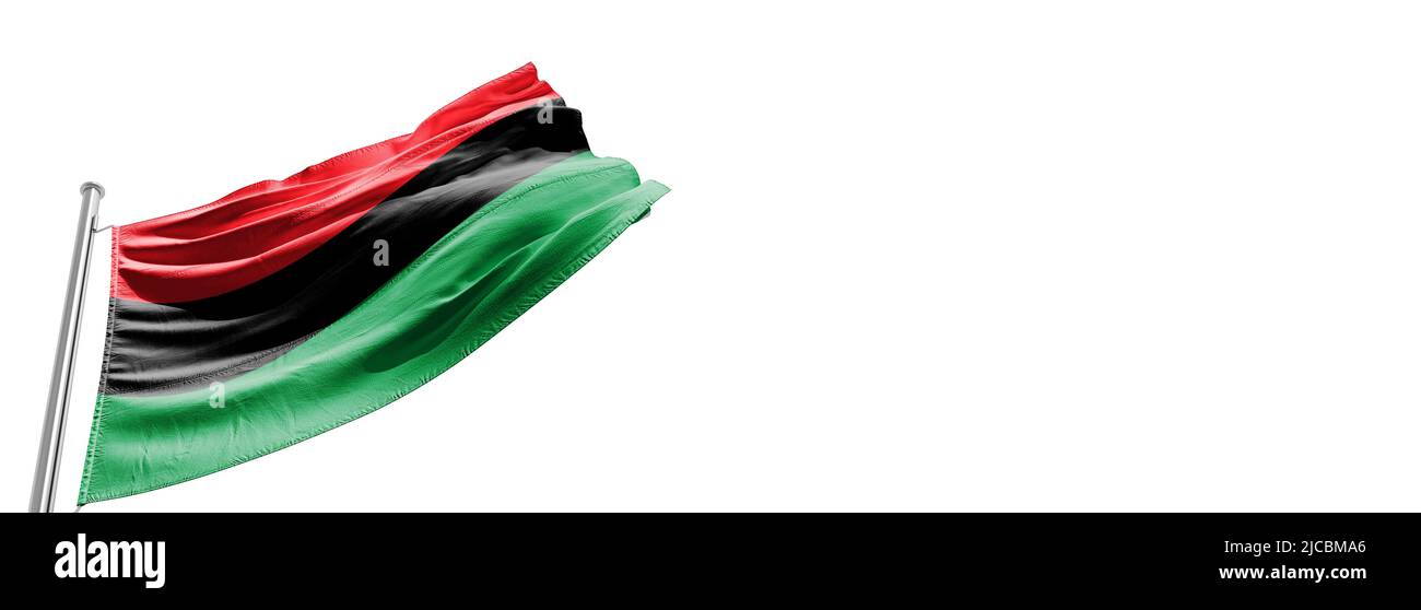 17 de junio Simbólica detrás de la bandera panafricana Bandera afroamericana típicamente conocida como la bandera RBG. Rojo que representa la sangre de la A africana Foto de stock