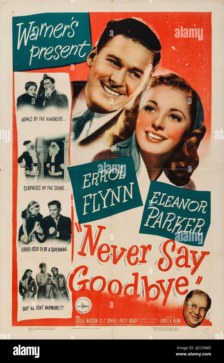 ERROL FLYNN y ELEANOR PARKER en NEVER SAY Adiós (1946), dirigido por JAMES V. KERN. Crédito: WARNER HERMANOS / Álbum Foto de stock
