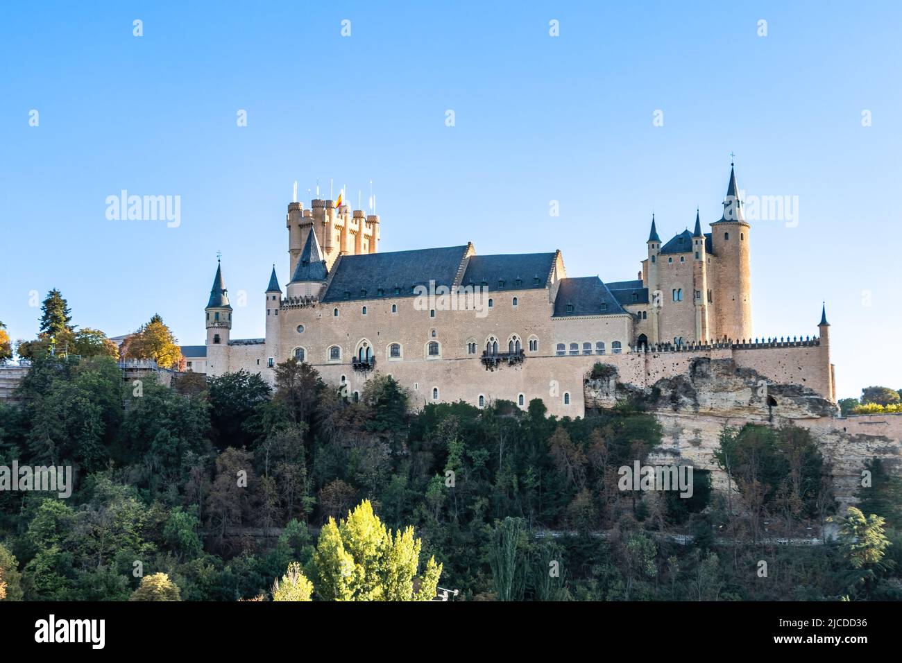 El Alcázar de Segovia en Castilla y León, España Foto de stock