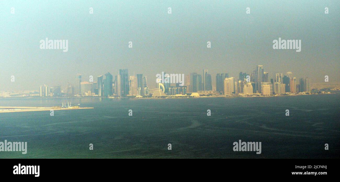 Una vista del centro de la ciudad de Doha. Foto de stock