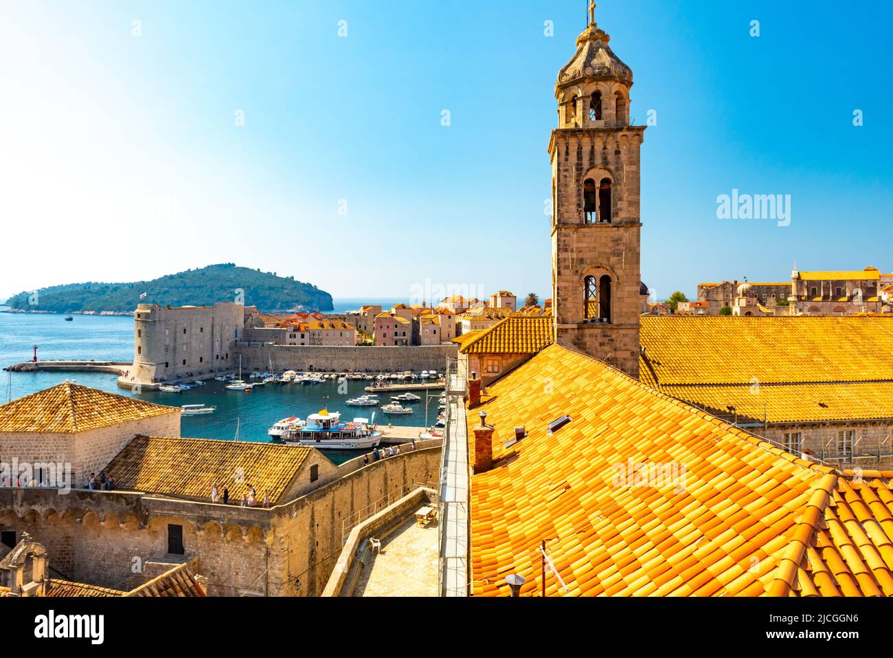Panorama Dubrovnik Old Town Roofs. Europa, Croacia Foto de stock