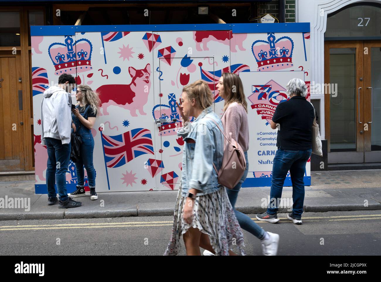 Centro de Londres, decoración Jubilee para Carnaby Street Foto de stock