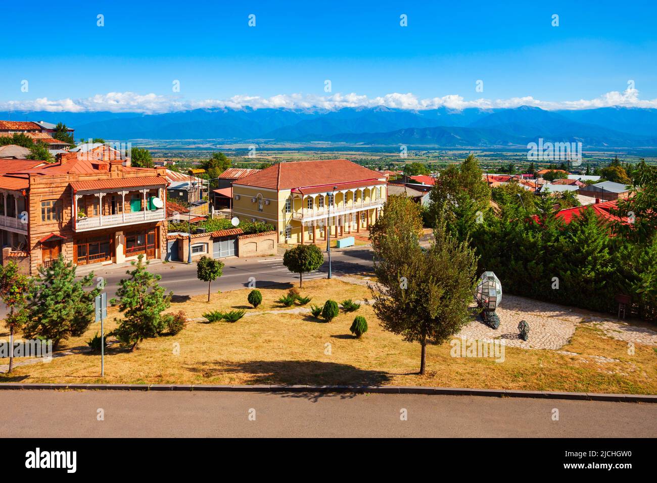 Telavi casco antiguo. Telavi es la principal ciudad de la provincia de Kakheti en Georgia. Foto de stock