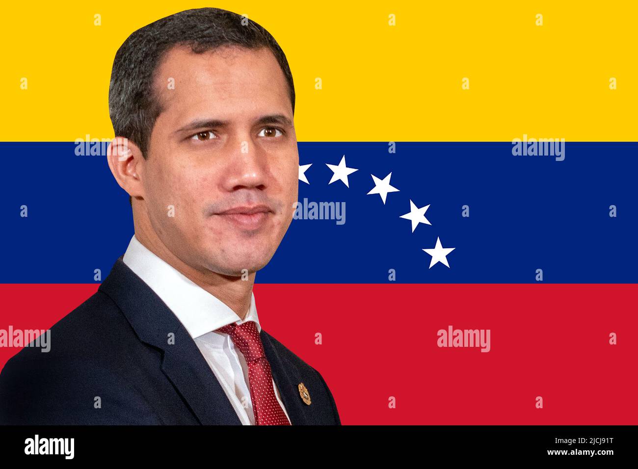 Juan Guaidó y la bandera de Venezuela Fotografía de stock - Alamy
