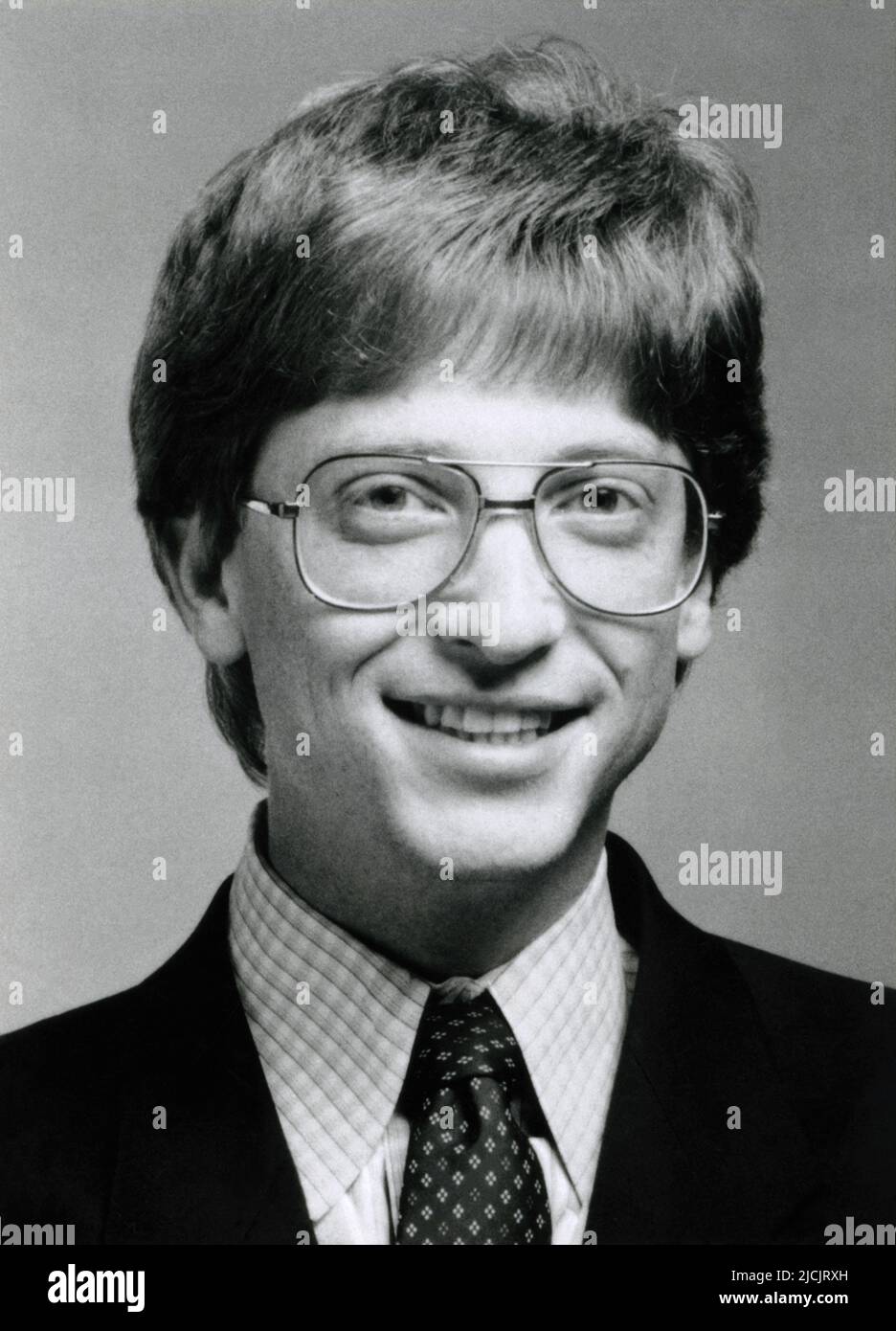 Young Bill Gates, desarrollador de software, presidente y director ejecutivo de Microsoft, en 1980s. Foto de stock