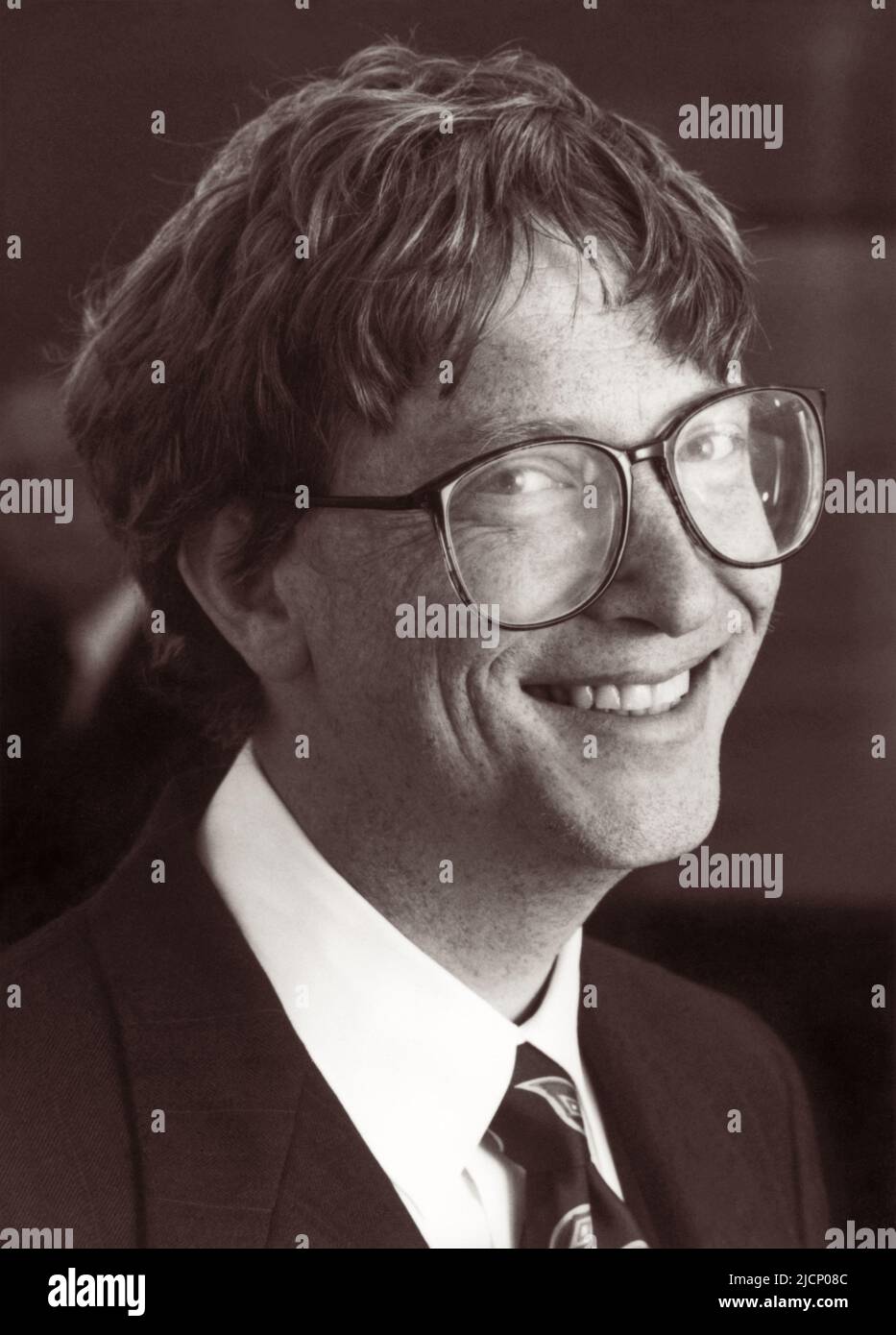 Young Bill Gates, desarrollador de software, presidente y director ejecutivo de Microsoft. (EE. UU.) Foto de stock