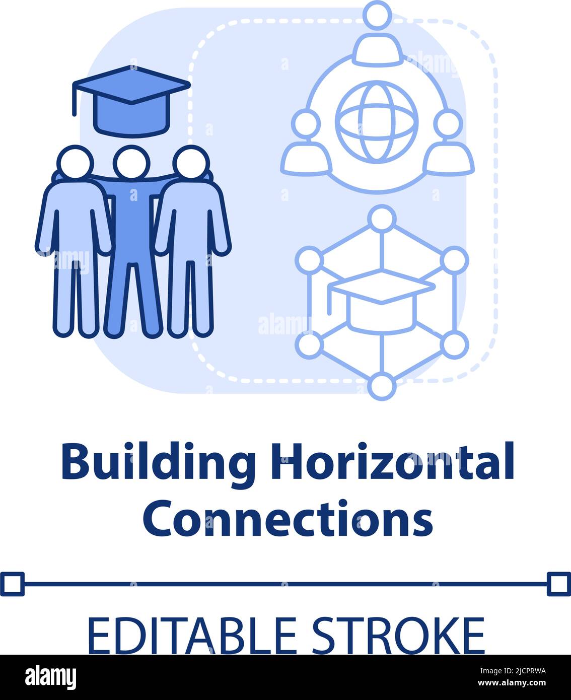 Construyendo conexiones horizontales icono de concepto azul claro Ilustración del Vector