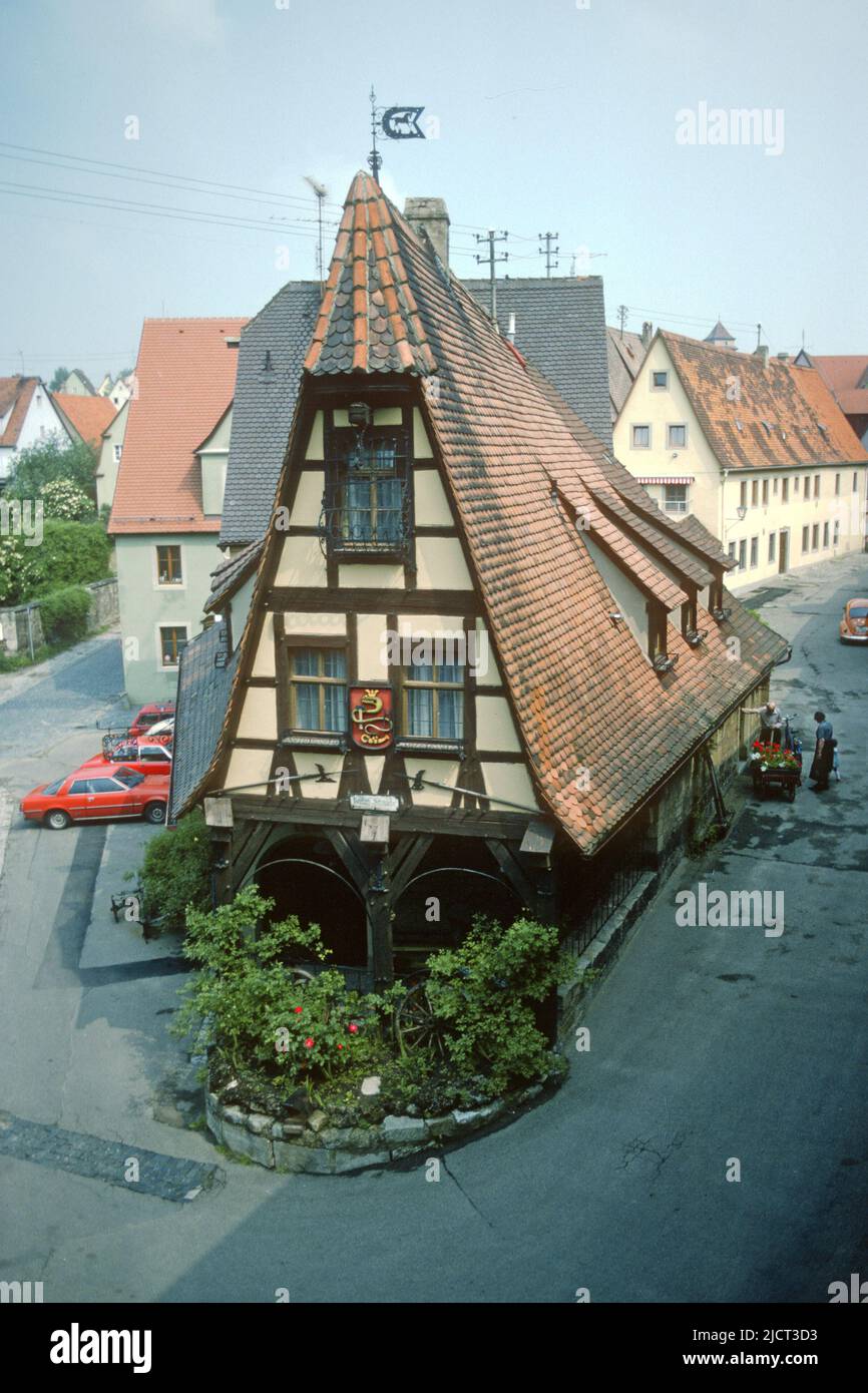 Gerlachschmiede (Forja) en 1982, Rothenburg ob der Tauber, Baviera, Alemania Foto de stock