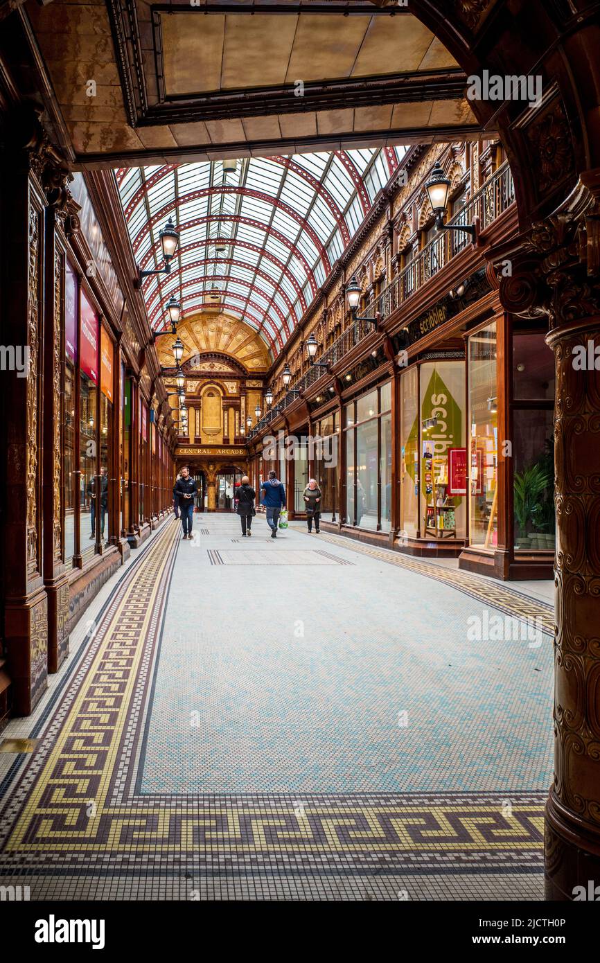 Central Arcade Newcastle - Edwardian Shopping Arcade en Newcastle -upon-Tyne City Centre Central Exchange edificio. Arquitectos Oswald & Son 1906. Foto de stock