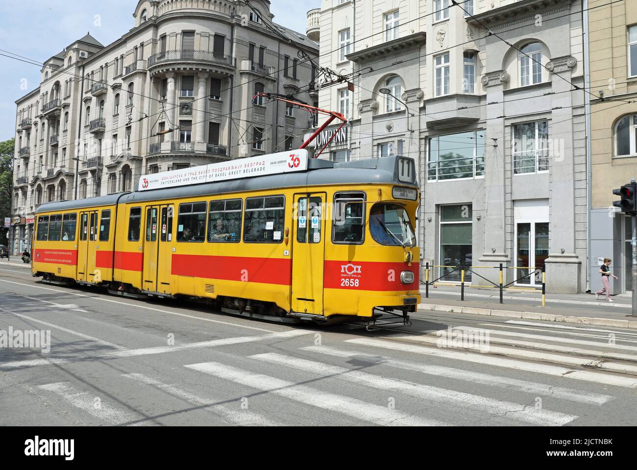 Transporte público en Belgrado Foto de stock