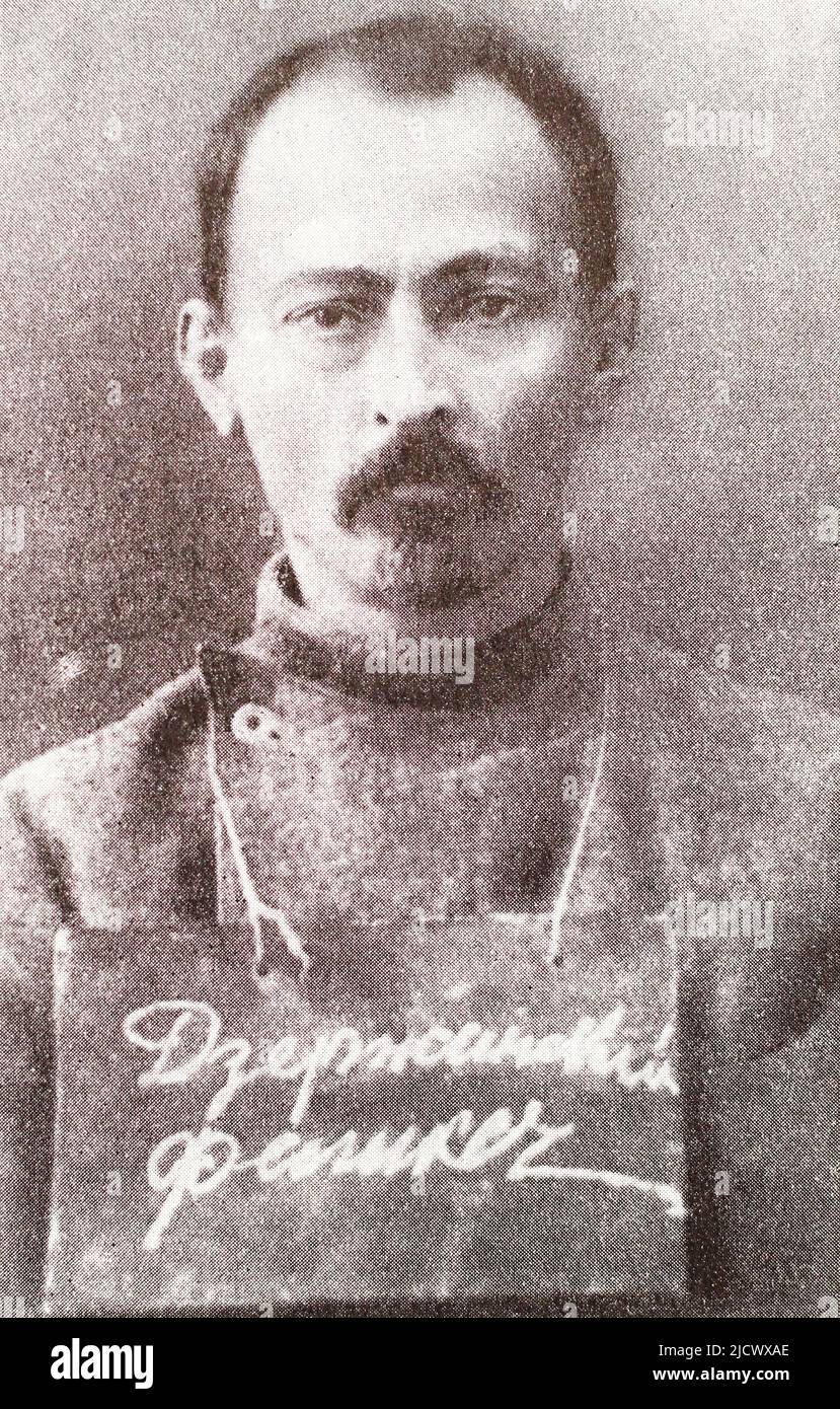 Felix Dzerzhinsky en prisión. Foto tomada en 1914. Foto de stock