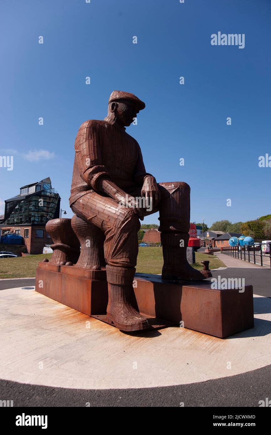 Fiddler's Green - Estatua de los Pescadores - North Shields Foto de stock