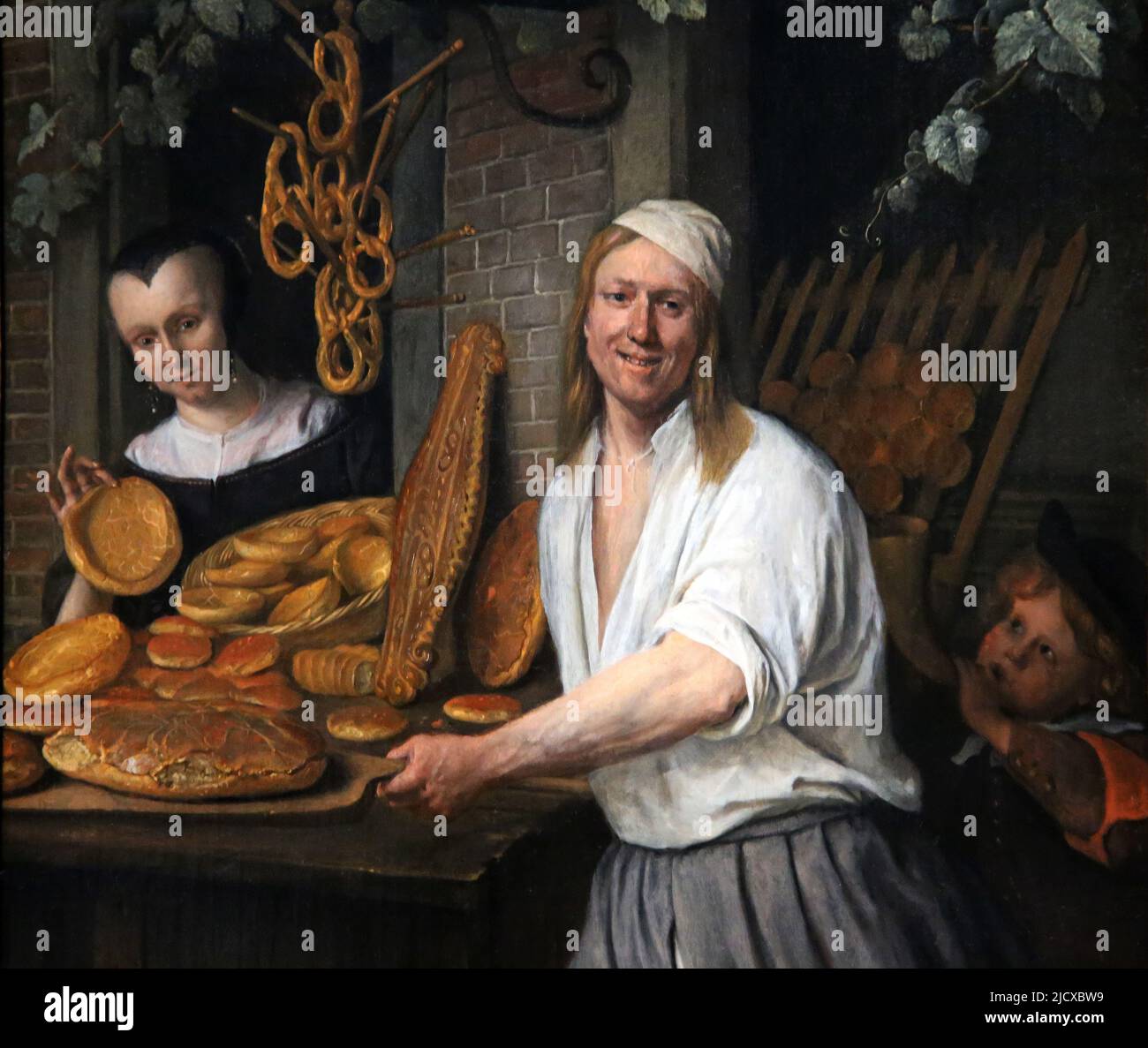 El Baker Arent Oostwaard y su esposa, Catharina Keiserswaard de Jan Steen (c. 1626-1679). Aceite en el panel, 1658. Rijksmuseum. Ámsterdam. Países Bajos. Foto de stock