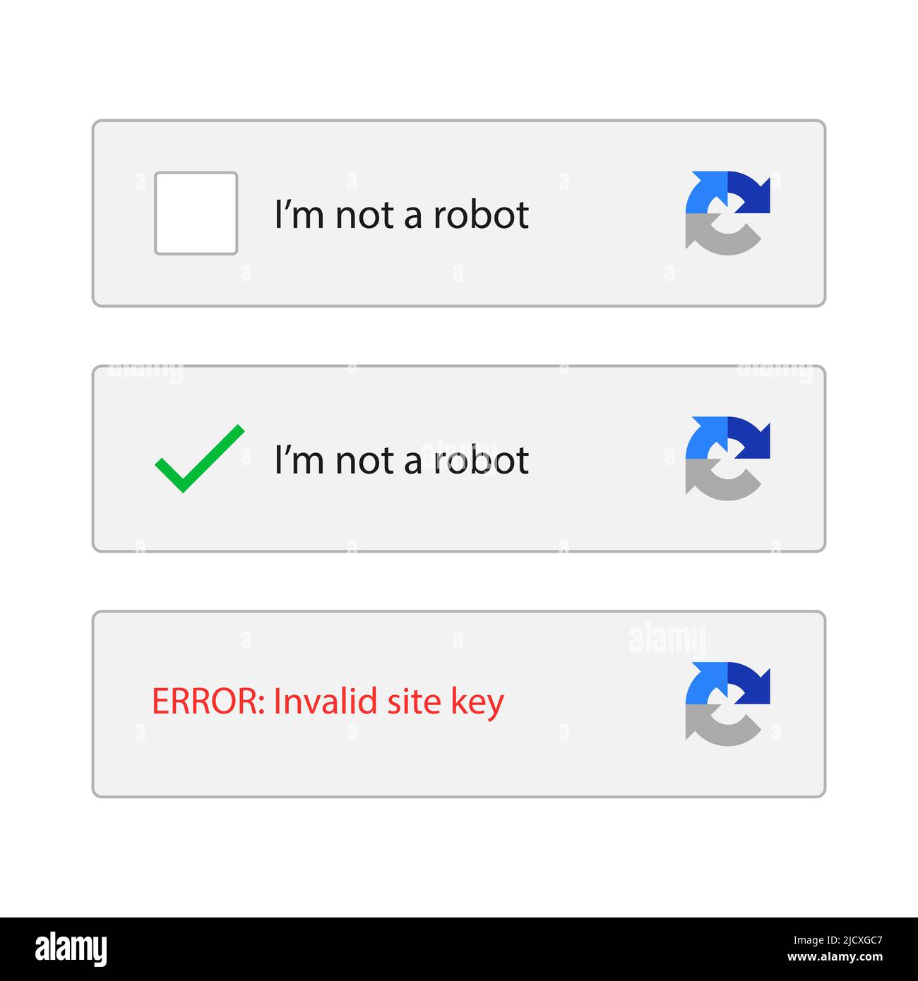 captcha no soy un código de ordenador de vector-robot Imagen Vector de  stock - Alamy