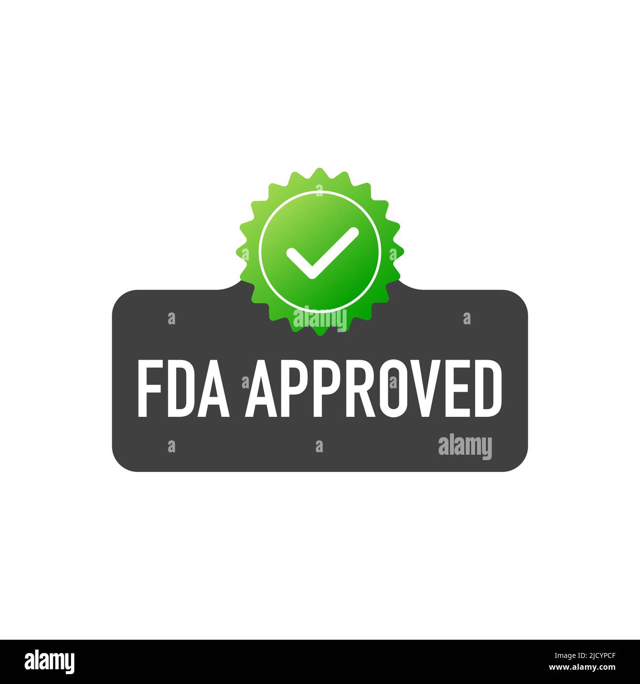 Diseño de banner aprobado por la FDA sobre fondo blanco. Ilustración del Vector