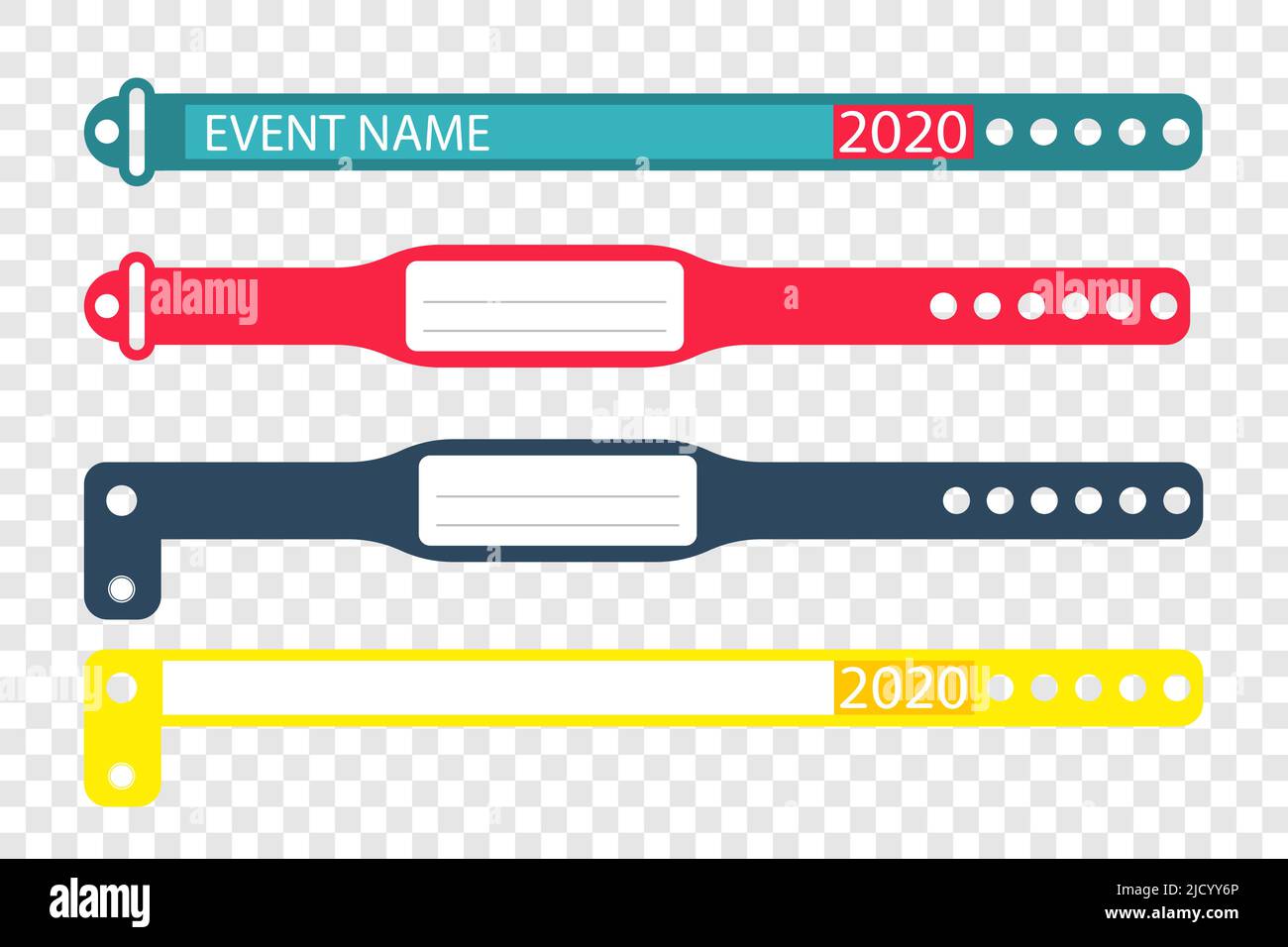 Pulseras de entrada para en directo, diseño de control de acceso para baile, festivales de música, áreas privadas Imagen Vector de stock - Alamy