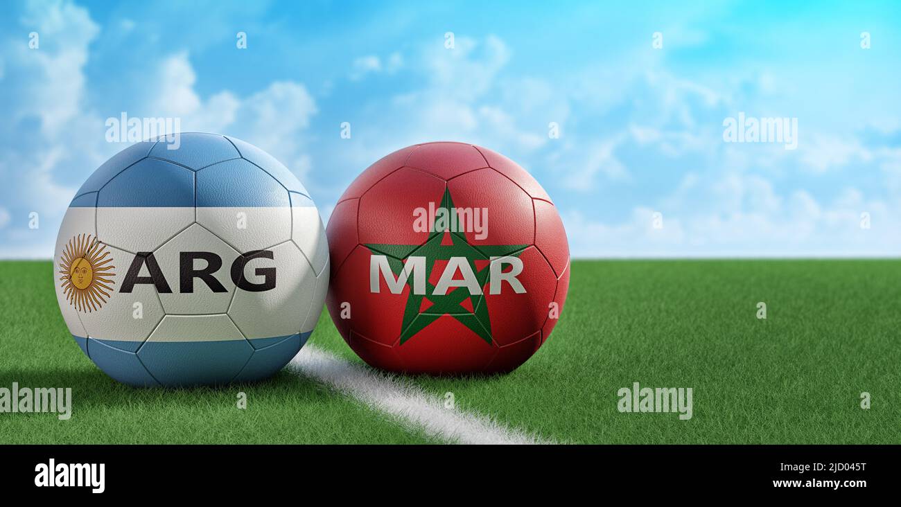 Argentina vs. Marruecos Fútbol Match Pelotas de cuero en Argentina y