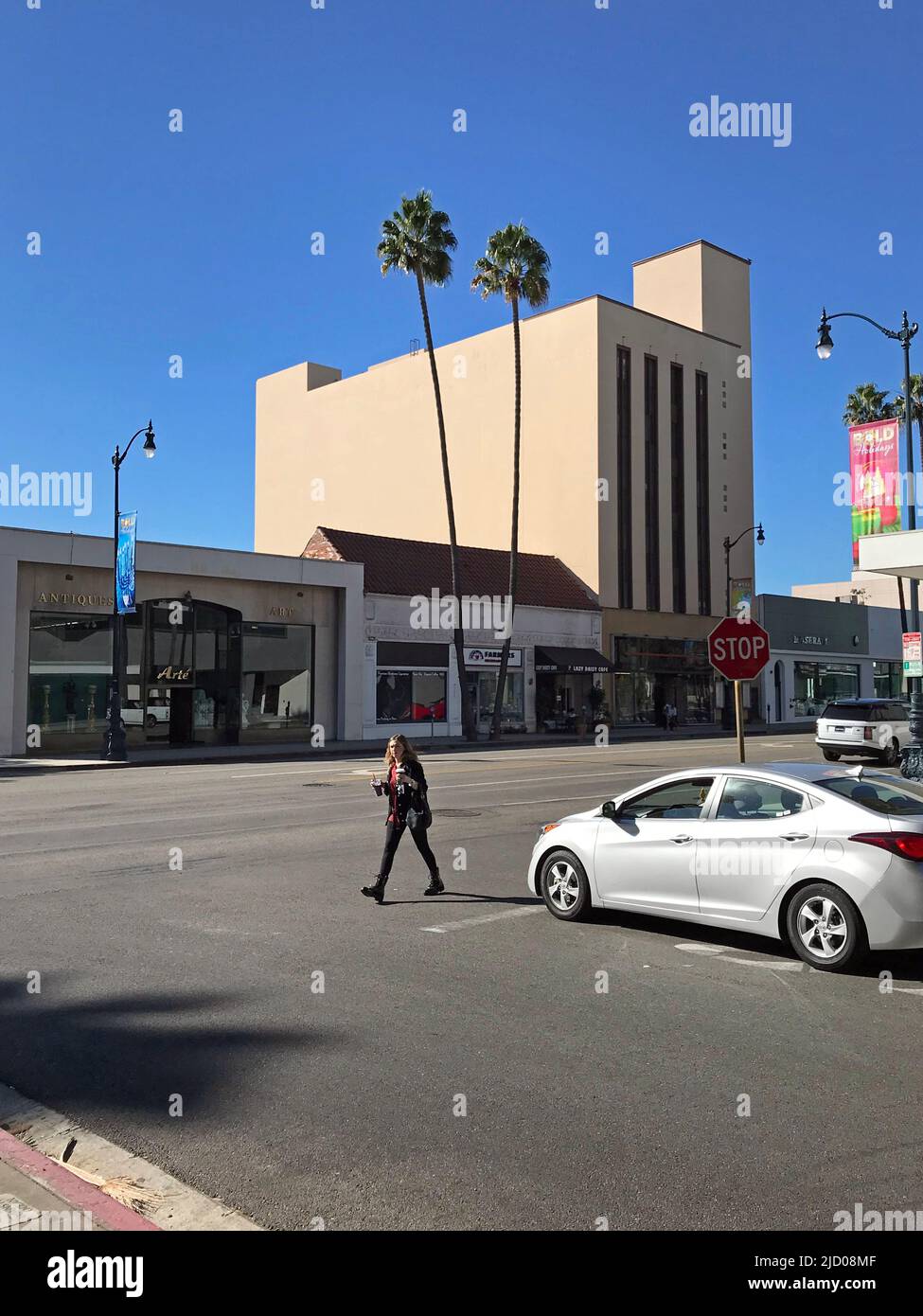 Wilshire Blvd, Los Angeles, California Foto de stock