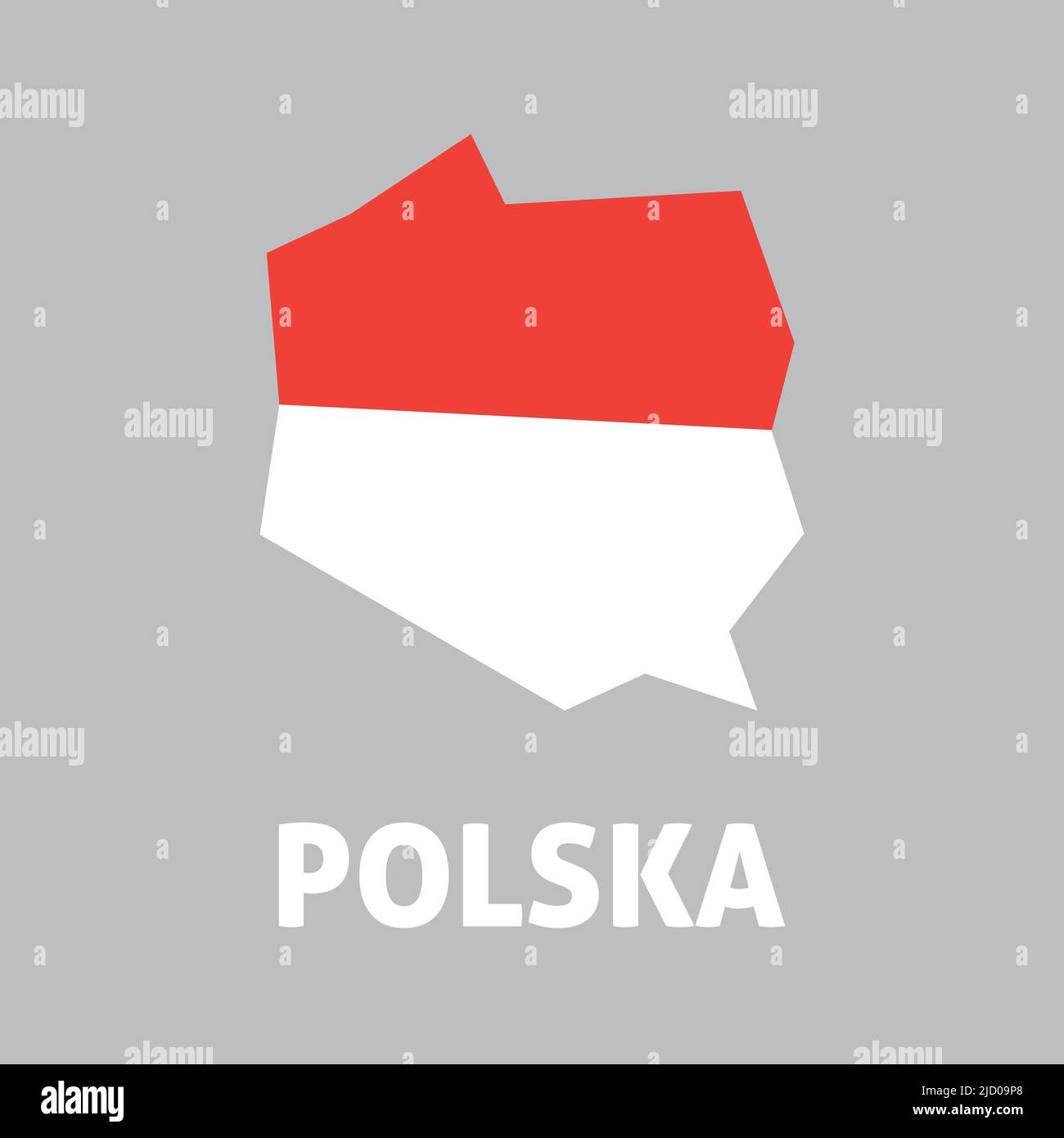 Ilustración vectorial, bandera nacional y mapa de Polonia Ilustración del Vector
