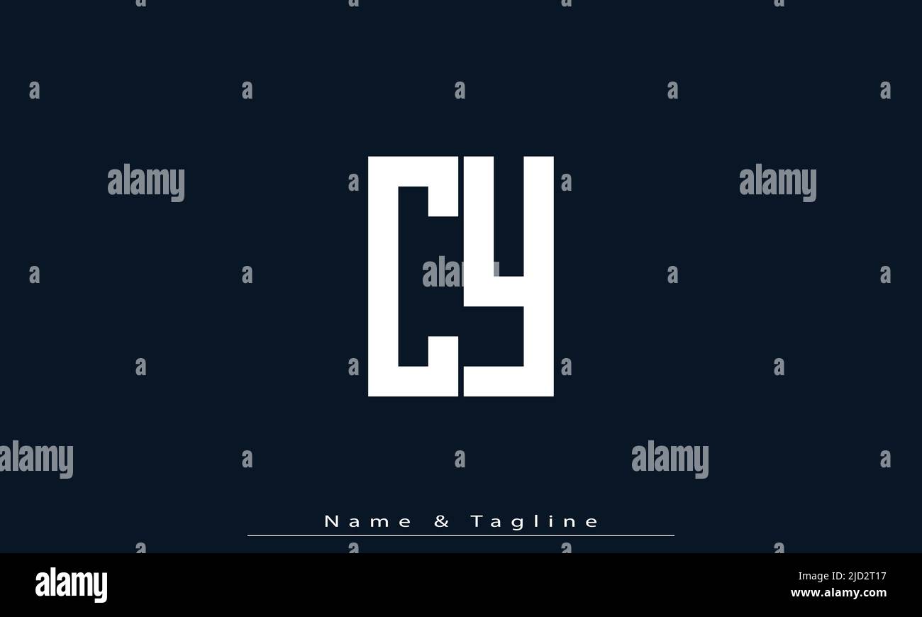 Letras del alfabeto Iniciales Monograma logo CY , YC Ilustración del Vector