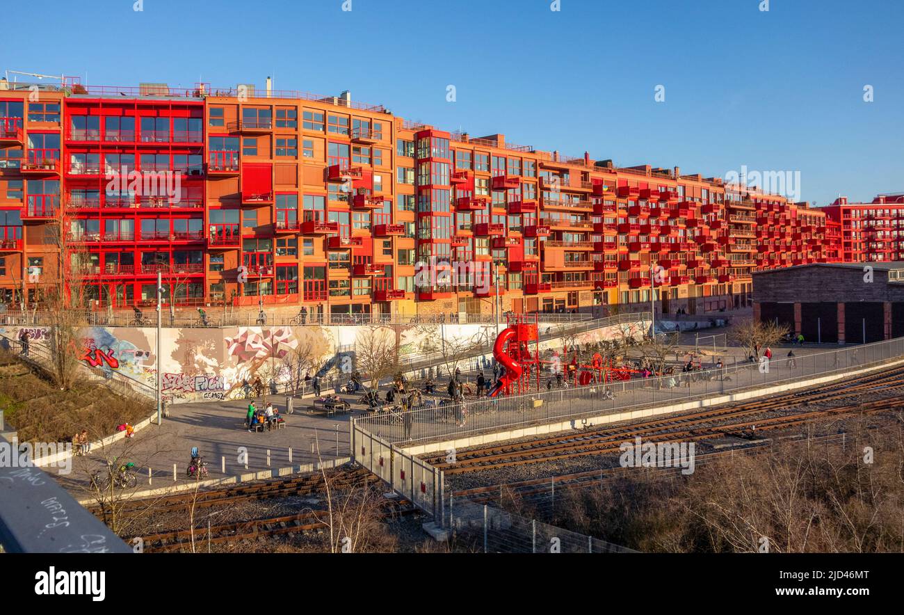 Impresión de vivienda vista en Berlín, la capital y la ciudad más grande de Alemania Foto de stock