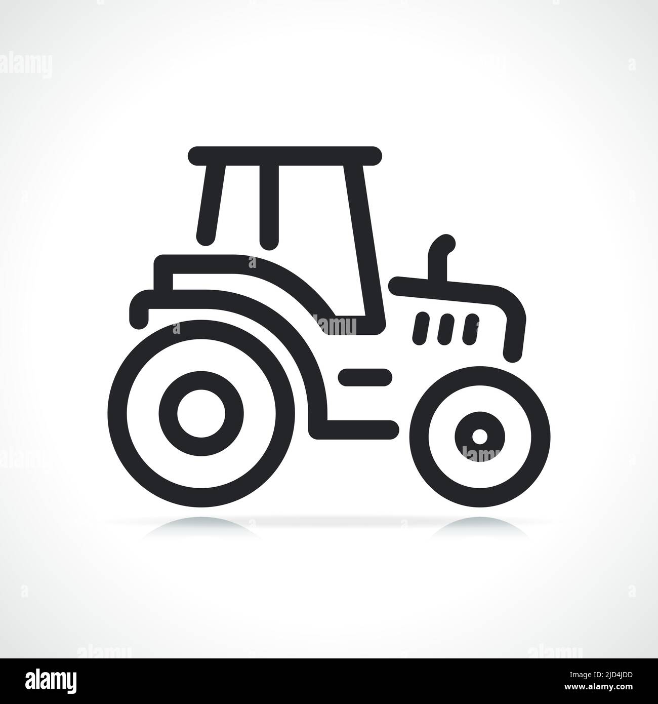 ilustración negra del icono de la línea de tractor agrícola Ilustración del Vector
