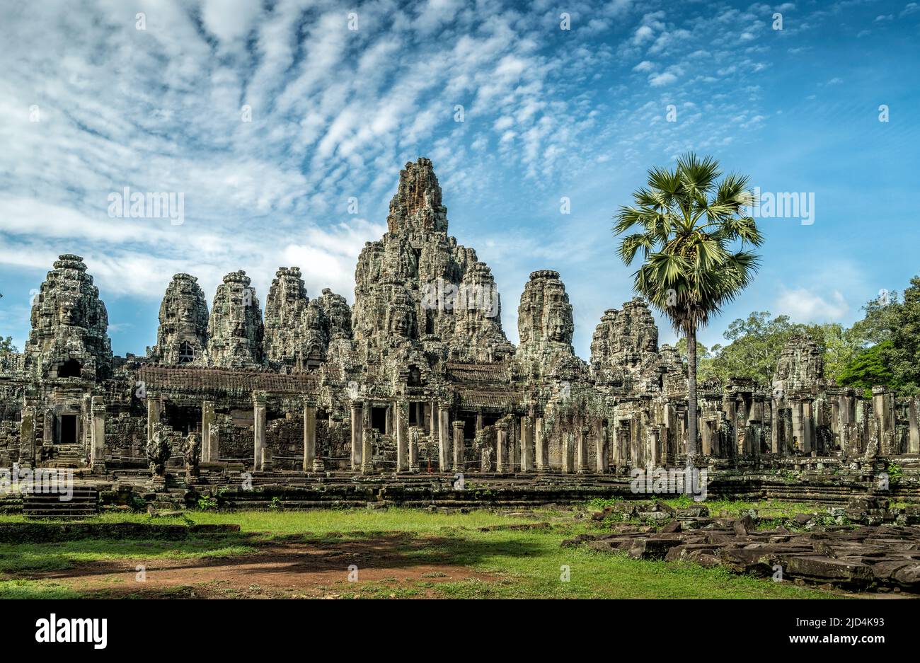 Templo Bayon en Angkor Thom, Siem Reap Camboya Foto de stock