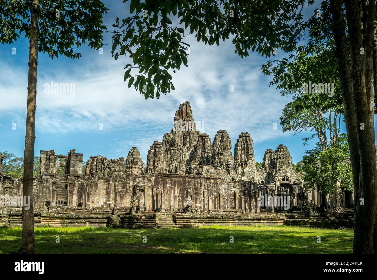 Templo Bayon en Angkor Thom, Siem Reap Camboya Foto de stock