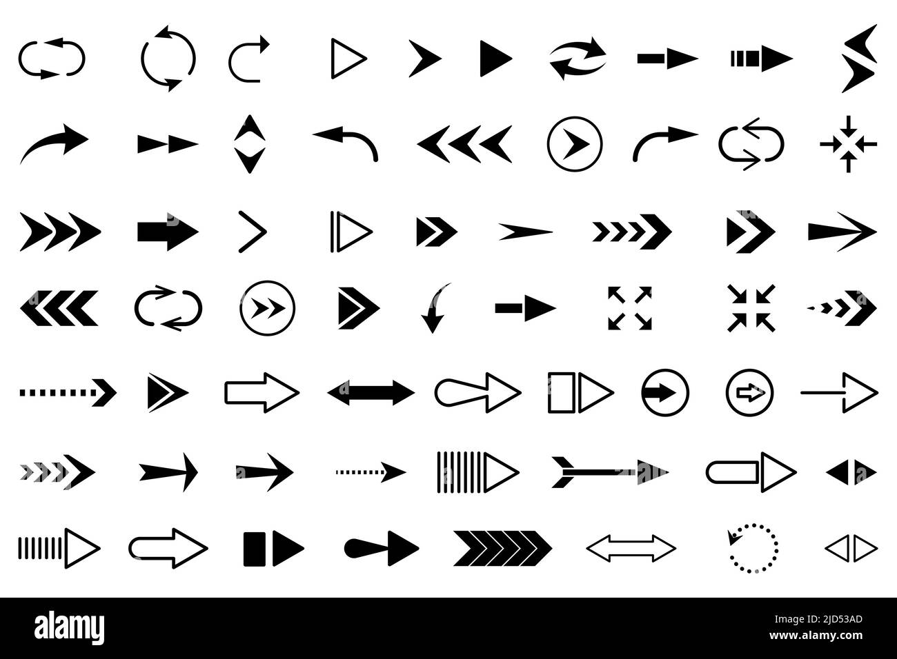 Conjunto de iconos de flecha. Colección moderna y sencilla de flechas. Ilustración de vector plano Ilustración del Vector