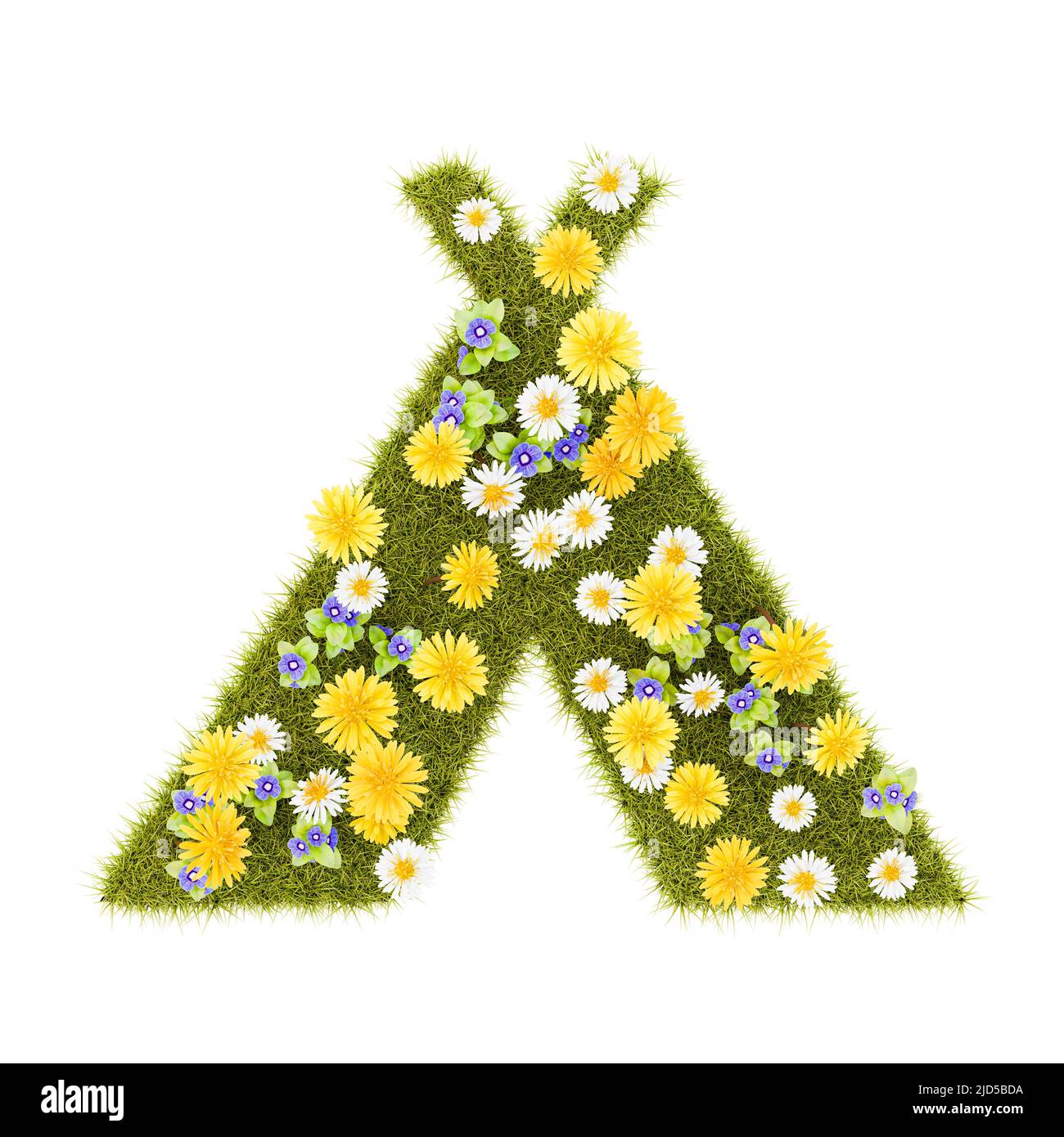 Símbolo de raladura de flores forma aislada Foto de stock