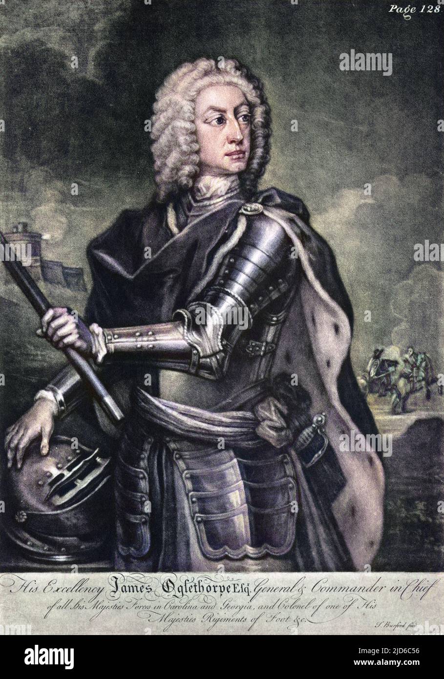 JAMES EDWARD OGLETHORPE (1696 - 1785), Soldado, notablemente en América, administrador y filántropo. Versión coloreada de : 10171224 Foto de stock