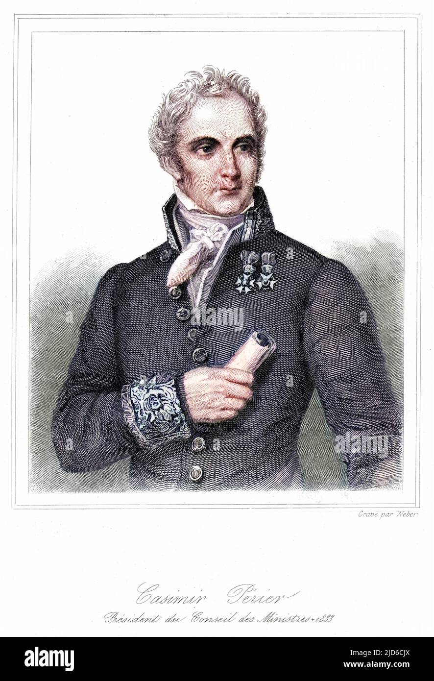 CASIMIR PIERRE PERIER Estadista francés, presidente del Consejo de Ministros. Versión coloreada de : 10172420 Fecha: 1777 - 1832 Foto de stock