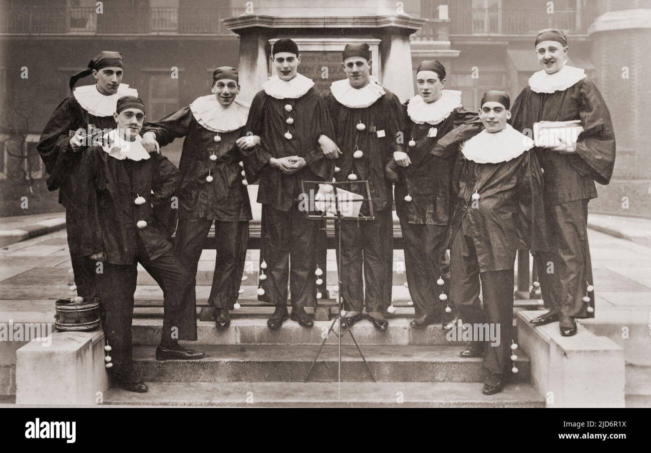Black Jack Troupe, Hospital de Londres en Navidad de 1921, animadores de estudiantes y médicos para pacientes hospitalizados Foto de stock