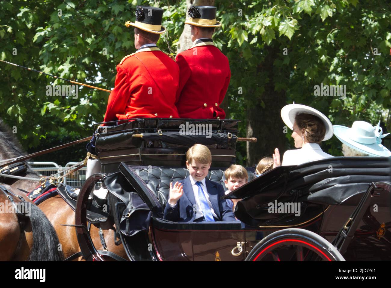 Príncipe Jorge de Cambridge Príncipe Luis de Cambridge Princesa Charlotte de Cambridge y la Duquesa de Cambridge, Jubileo Platino 2022 Foto de stock