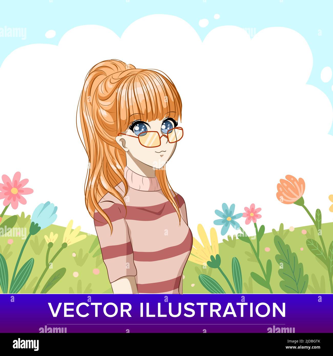 Linda y hermosa chica con amor dibujos animados ilustración de diseño de  carácter vector ilustración en anime / manga estilo Imagen Vector de stock  - Alamy