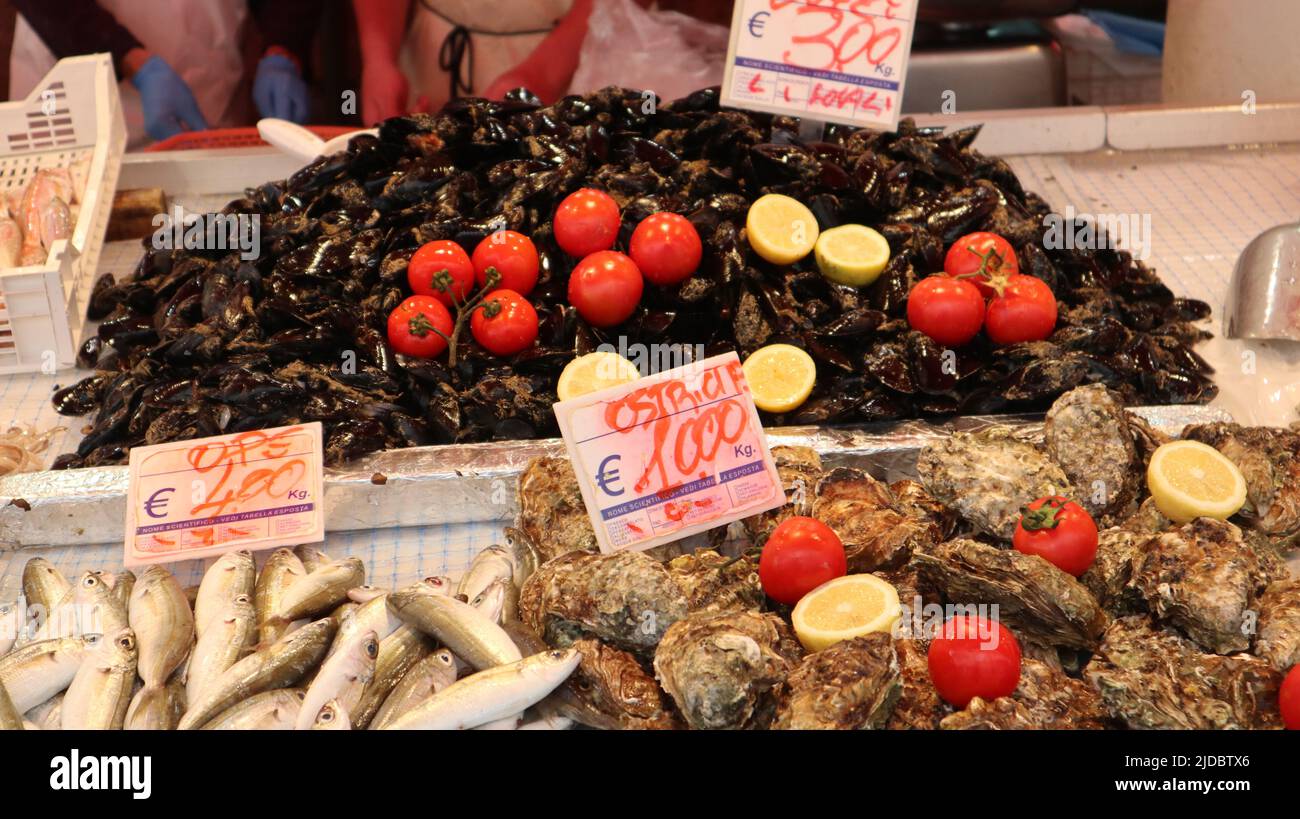 Mercado de pescado. Sicilia Foto de stock
