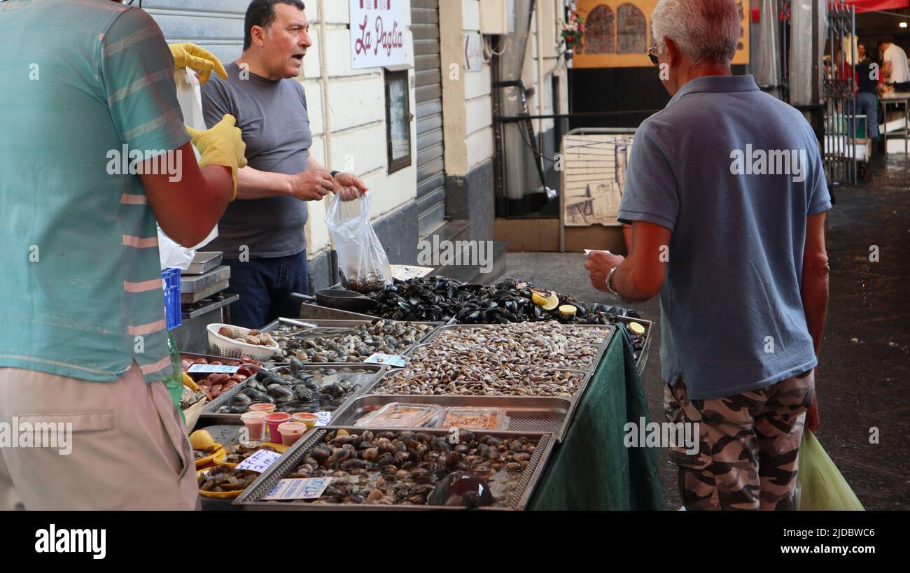 Mercado de pescado. Sicilia Foto de stock