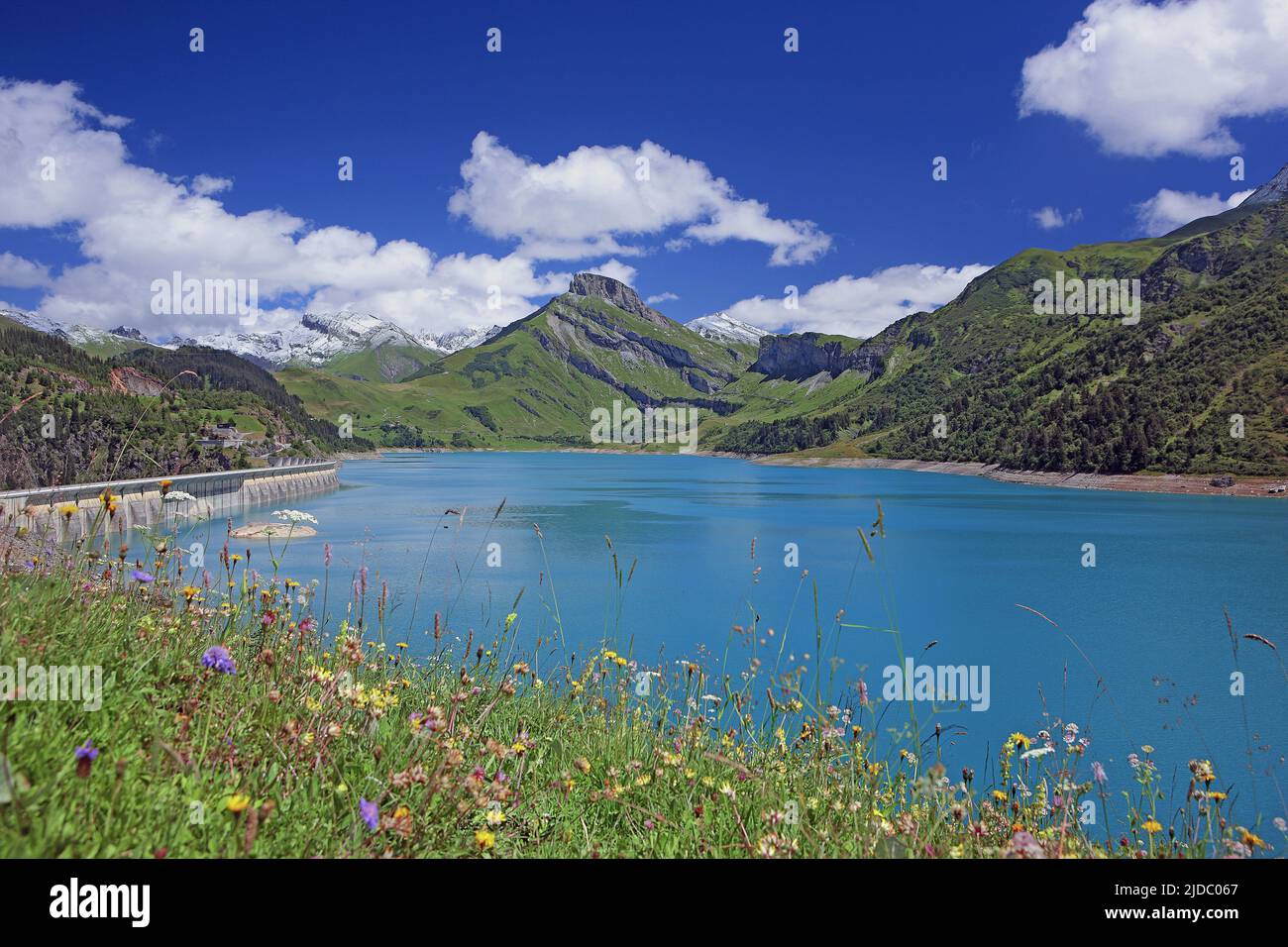 Francia, Savoy Beaufort-sur-Doron, sitio del lago Roselend, Foto de stock