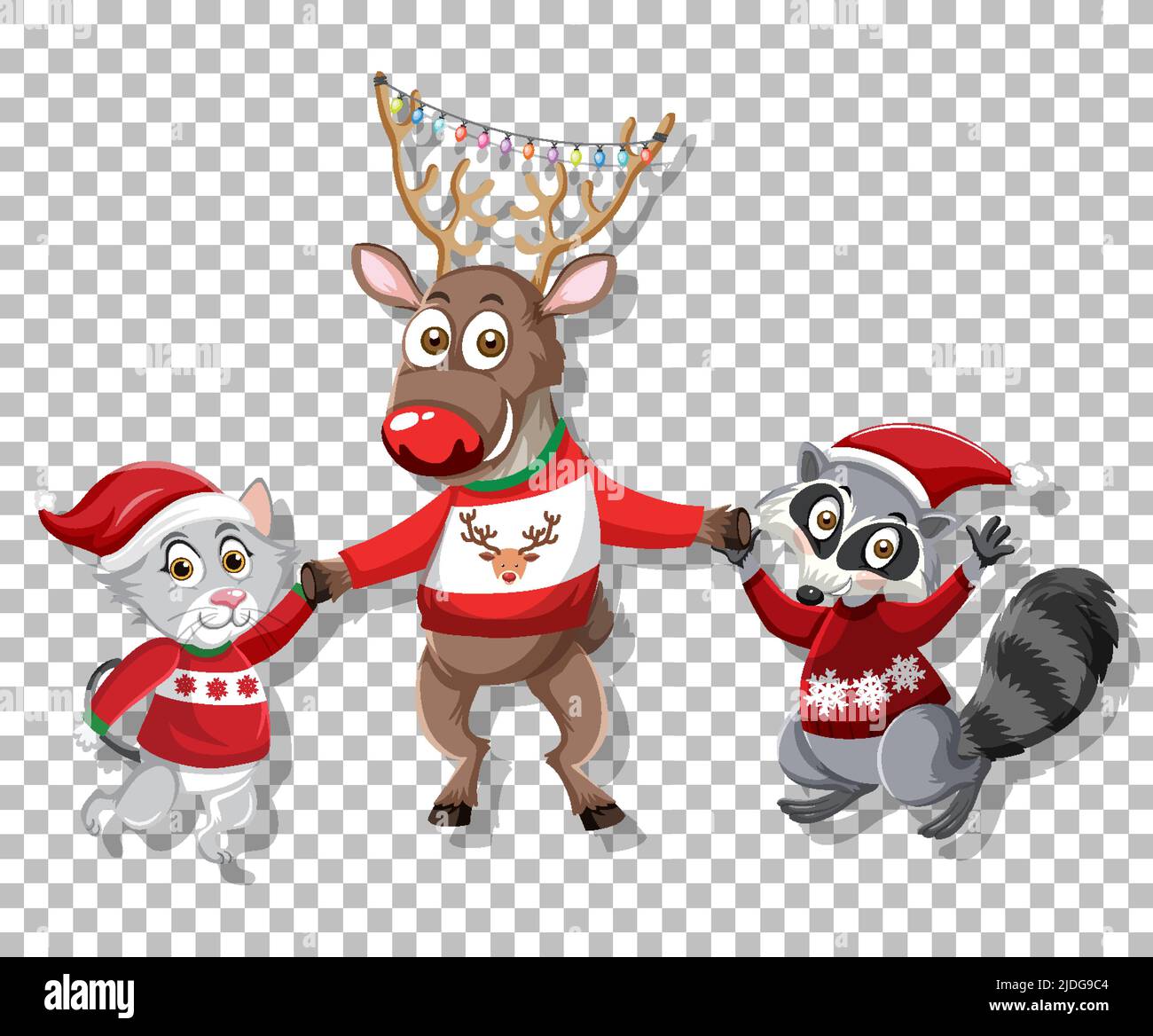 Lindo ciervo de Navidad en cuadrícula de fondo ilustración Imagen Vector de stock - Alamy Lindo ciervo de Navidad en cuadrícula de fondo ilustración Imagen Vector de stock - Alamy