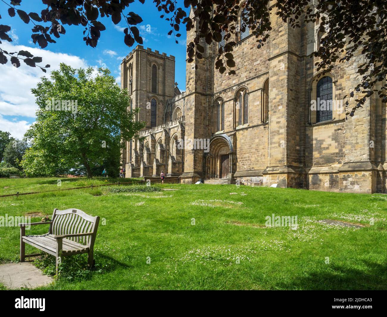 South Transpet de Ripon Cathedral en verano en Ripon North Yorkshire England Foto de stock