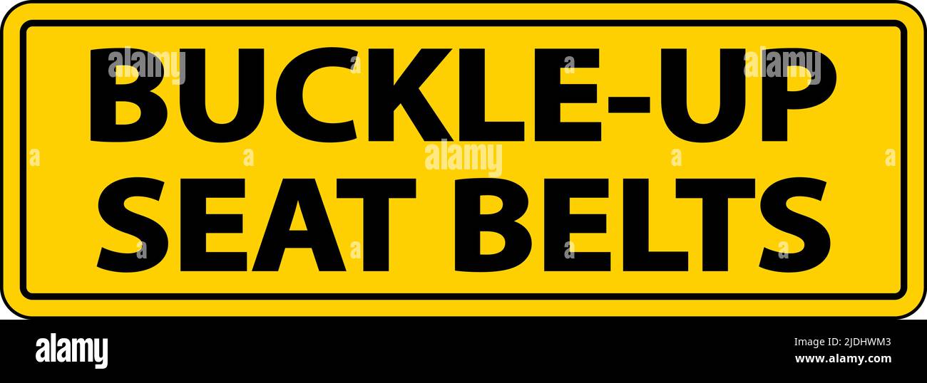 Abroche la etiqueta de los cinturones de seguridad con la hebilla en el  fondo blanco Imagen Vector de stock - Alamy