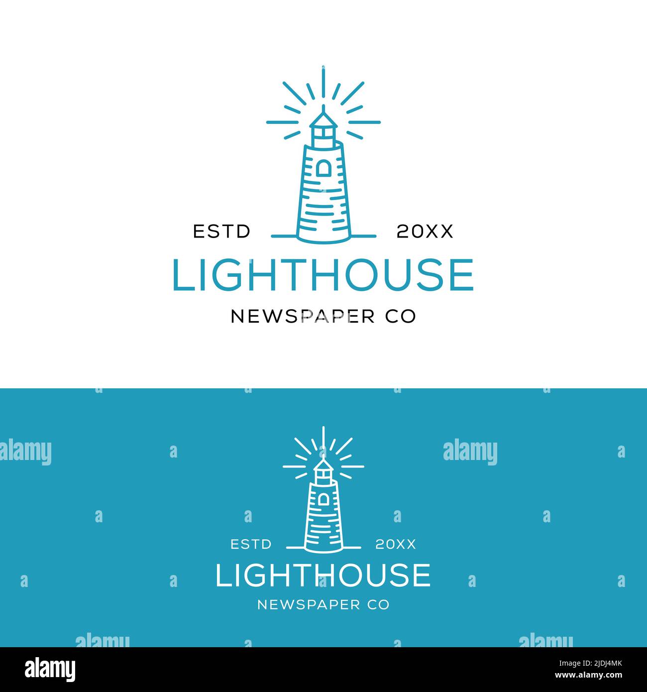 Plantilla de diseño del logotipo de Lighthouse Paper Tower. Perfecto para empresas de periódicos, revistas, librerías, colegios, colegios, Editores de libros, o la ciudad Ilustración del Vector