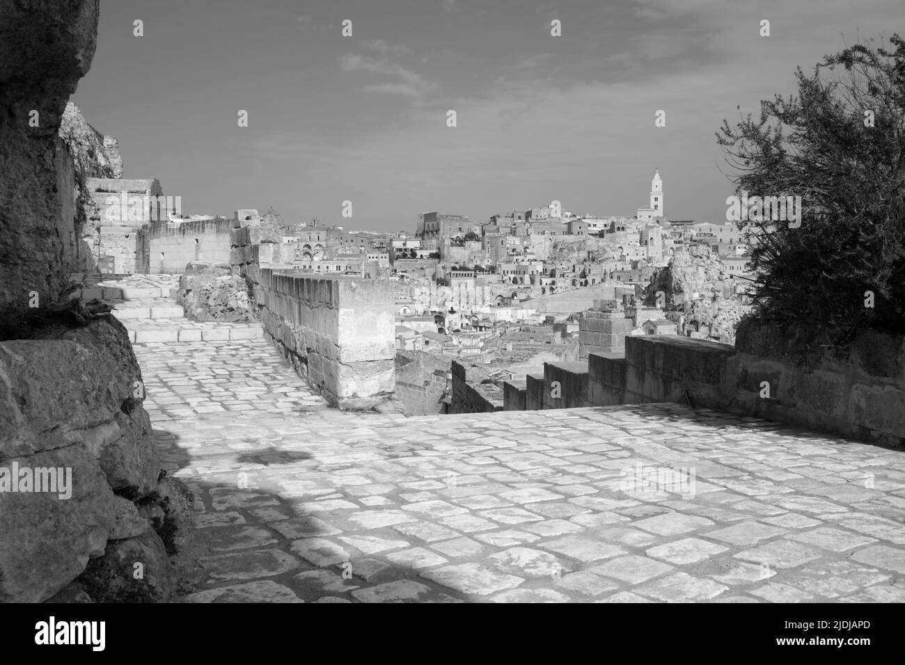 Matera - El paisaje urbano del casco antiguo. Foto de stock