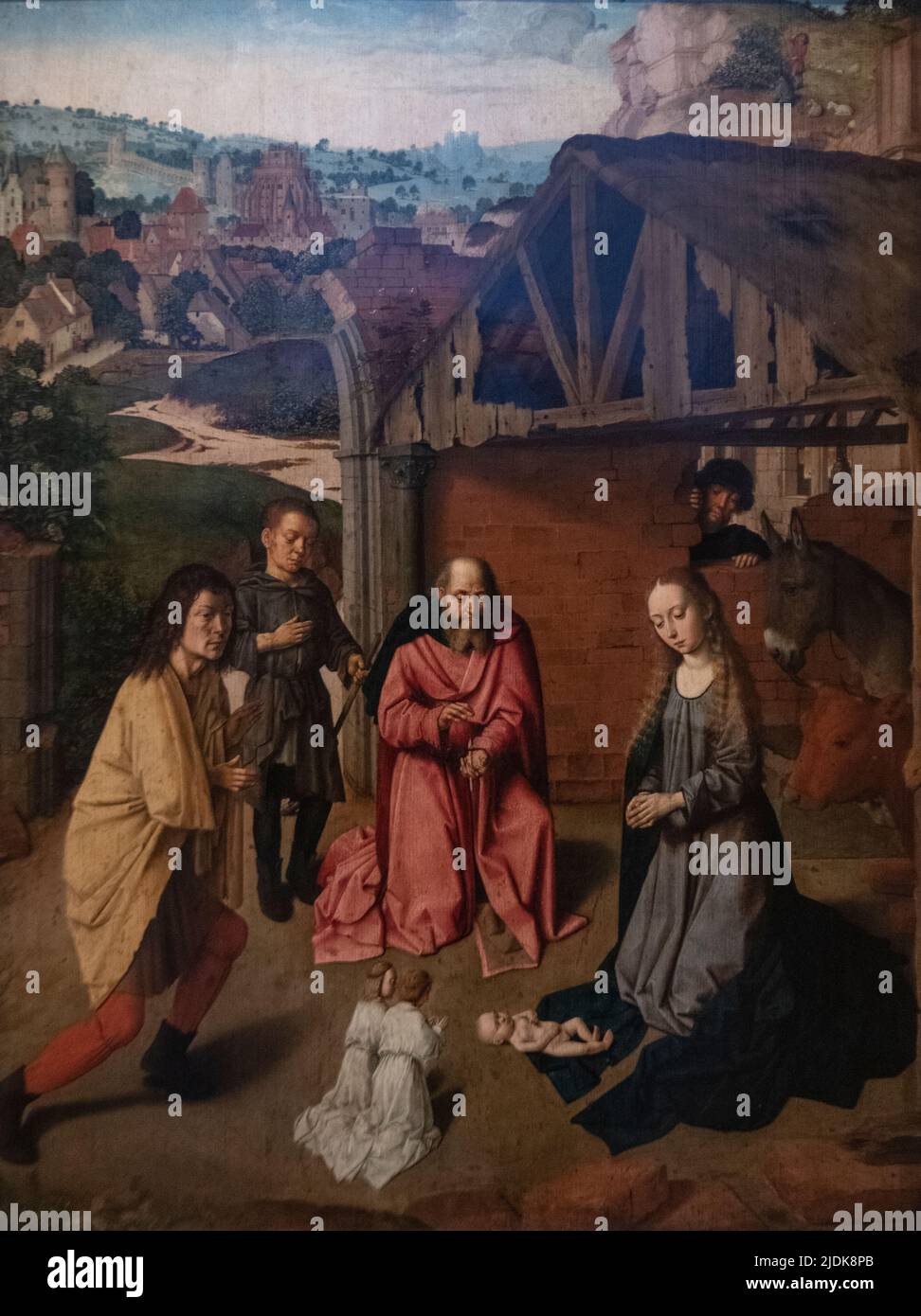 Gerard David: 'La adoración de los pastores' (1485) Foto de stock