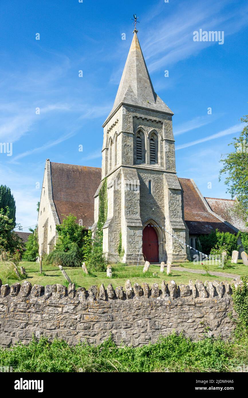 Iglesia Parroquial de St Giles, los laureles, Tetsworth, Oxfordshire, Inglaterra, Reino Unido Foto de stock
