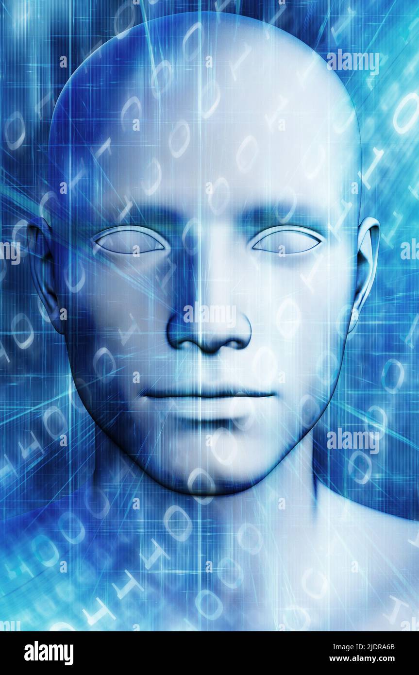 AI - Inteligencia Artificial como concepto androide Foto de stock